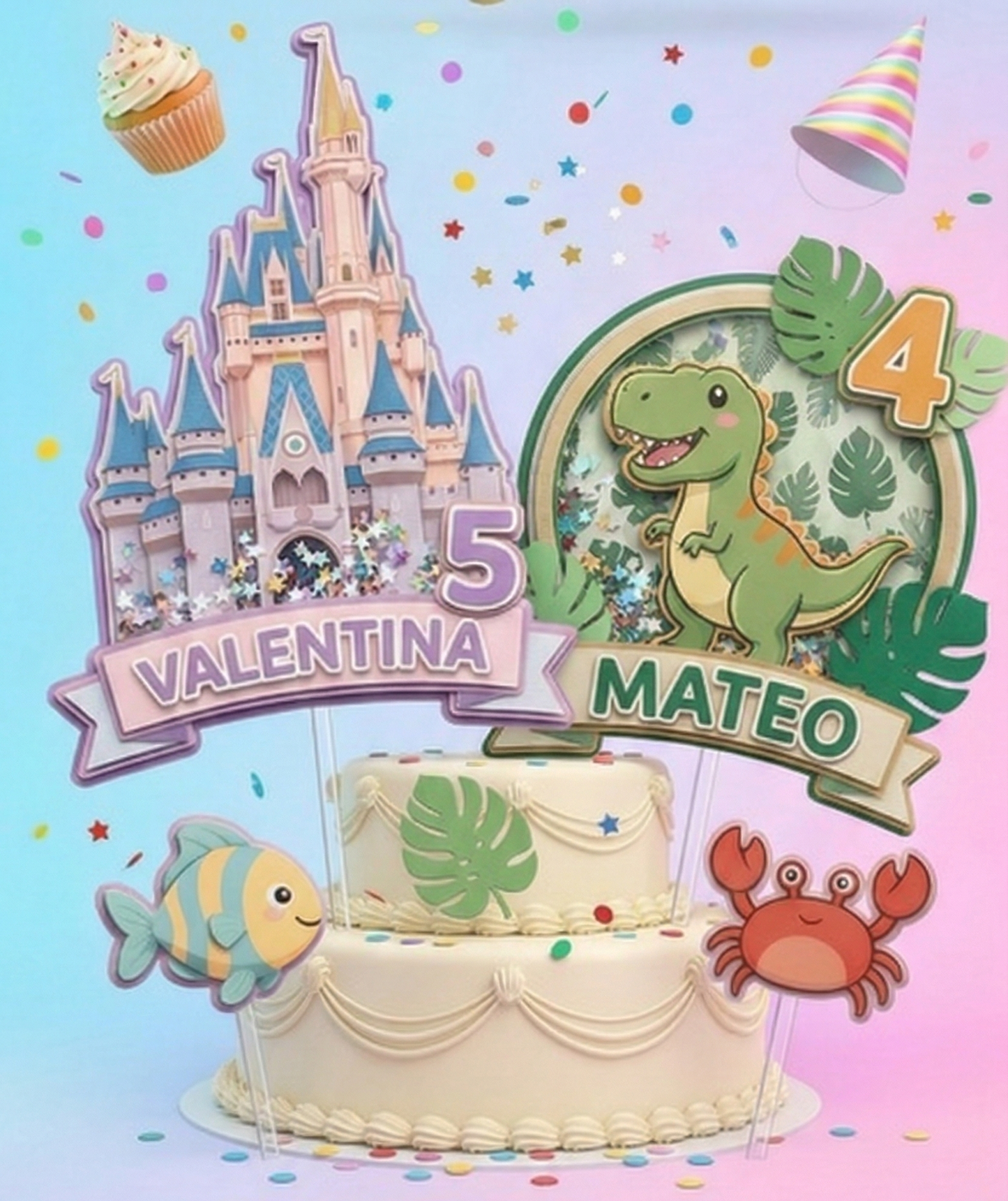 +250 Cake Toppers temáticos